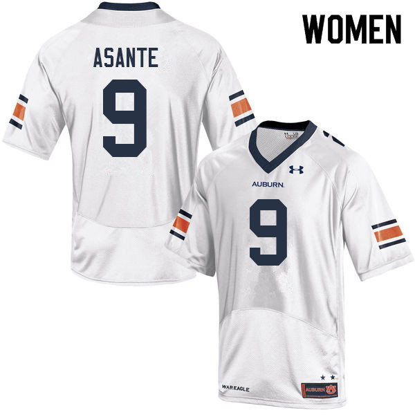 Women #9 Eugene Asante Auburn Tigers College Football Jerseys Sale-White